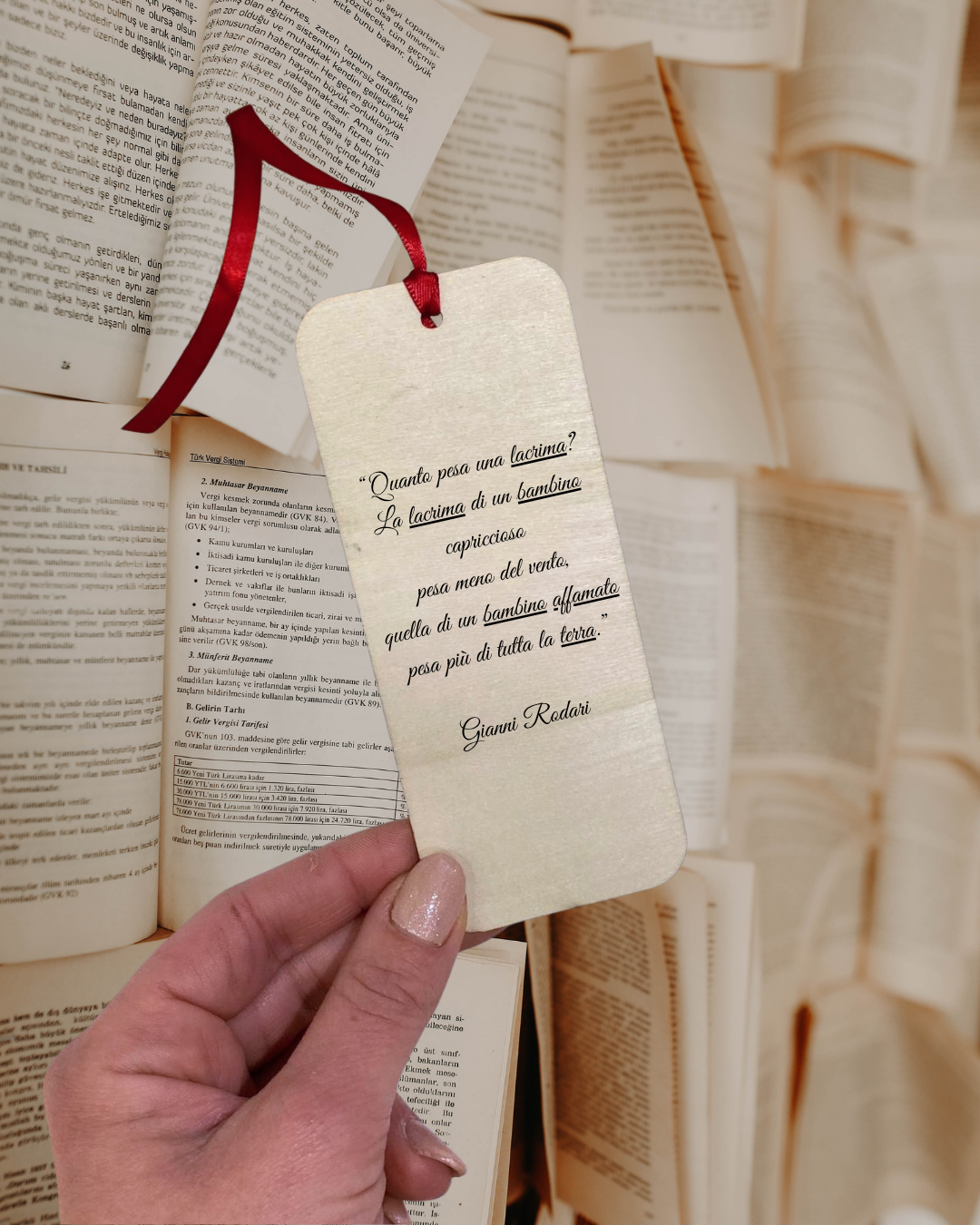 Segnalibro con Citazioni in legno