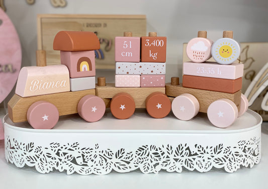 Trenino Nascita Personalizzabile in legno