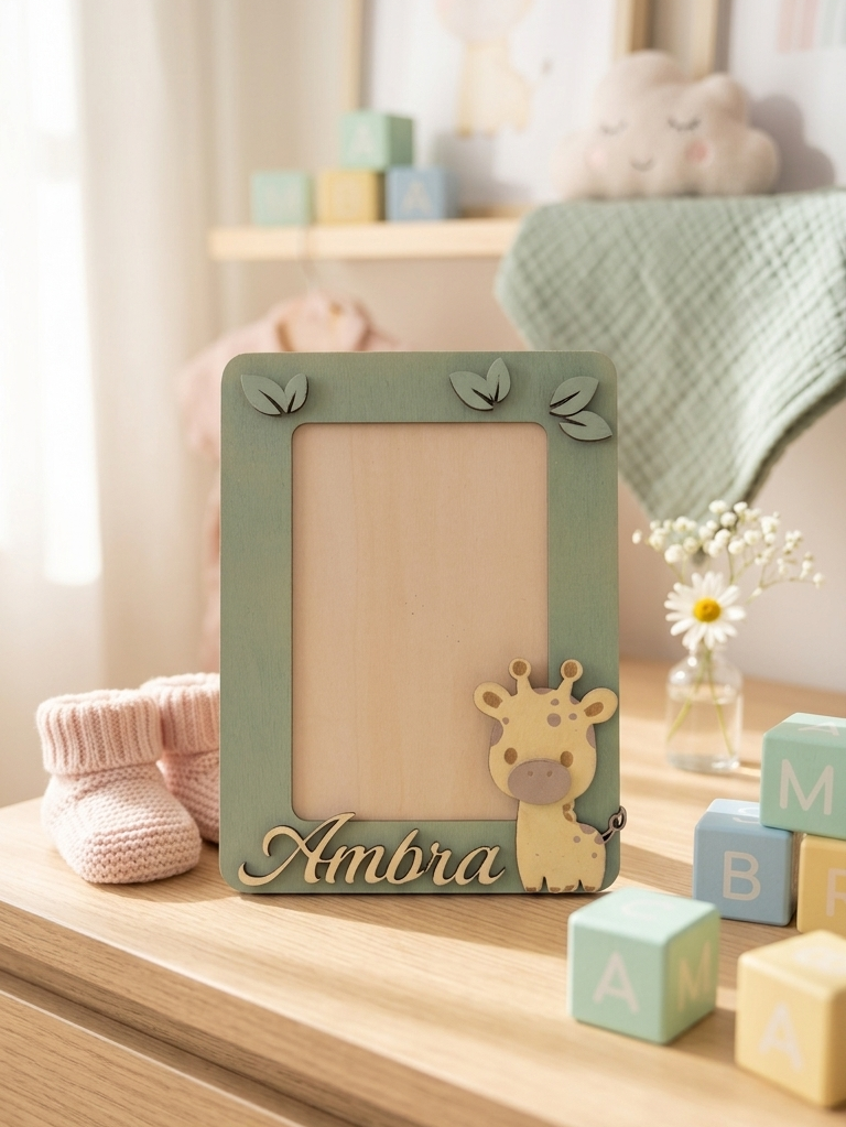 Cornice in Legno Personalizzata "Savana & Giraffa"