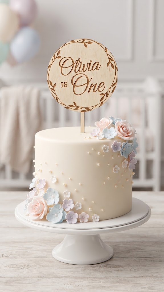 Cake Topper in Legno Personalizzato con Incisione - Decorazione per Torta Compleanno e Eventi