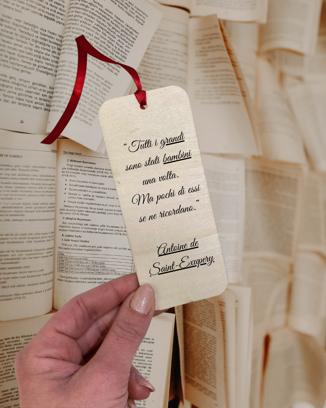 Segnalibro con Citazioni in legno