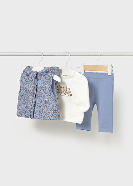 Tuta con gilet stampa neonata