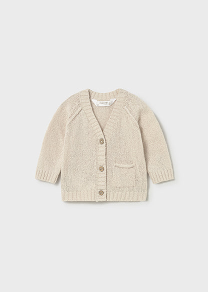 01306-Cardian collo a v tricot