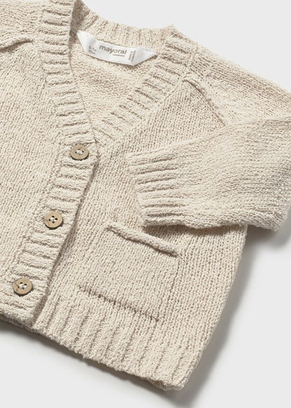 01306-Cardian collo a v tricot