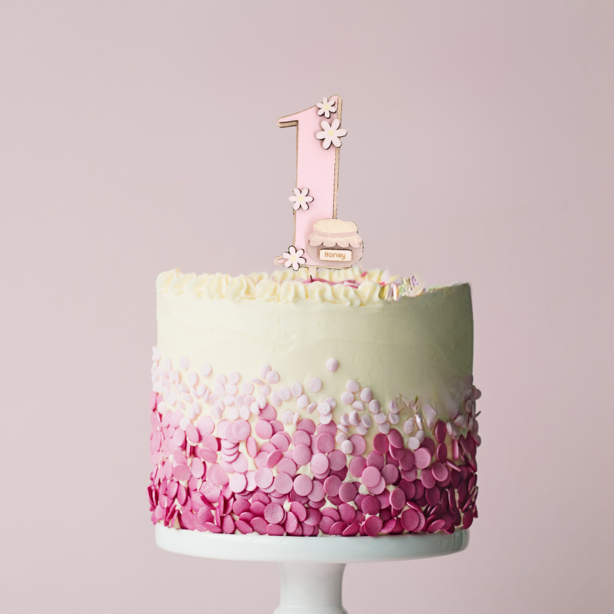 Cake Topper "Primo Compleanno" - Honey