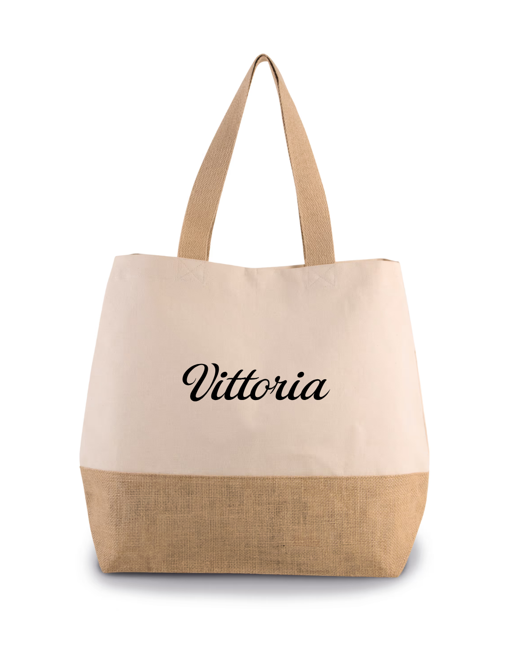 Shopper in tela di cotone e juta personalizzata