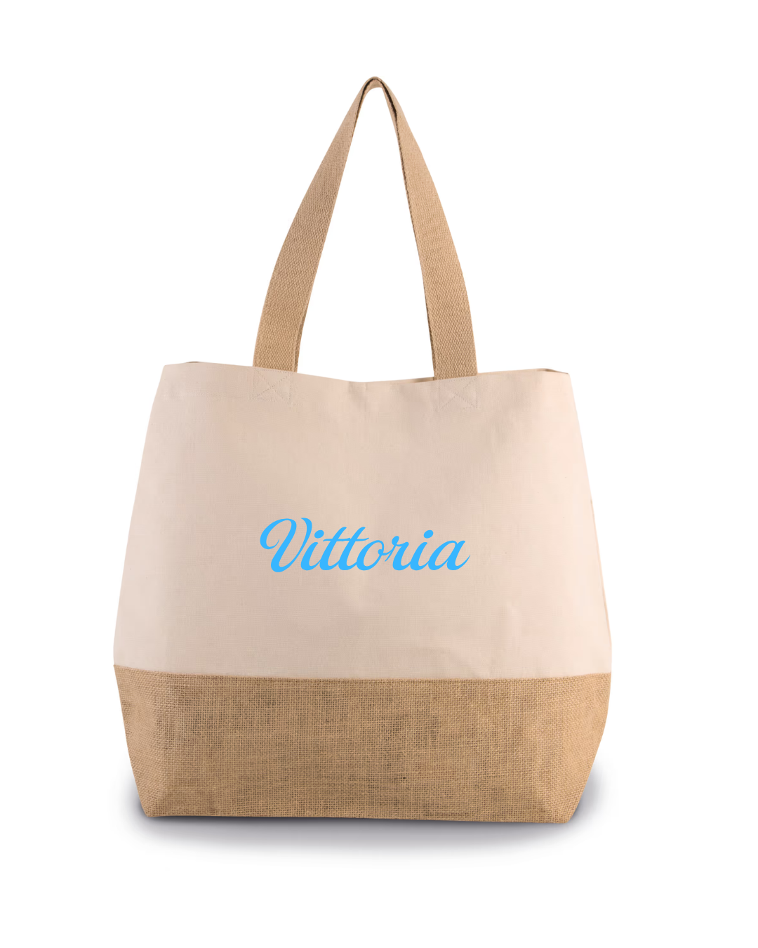 Shopper in tela di cotone e juta personalizzata