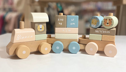 Trenino Nascita Personalizzabile in legno