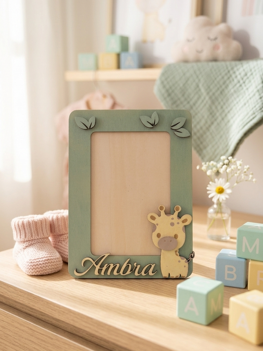 Cornice in Legno Personalizzata "Savana & Giraffa"