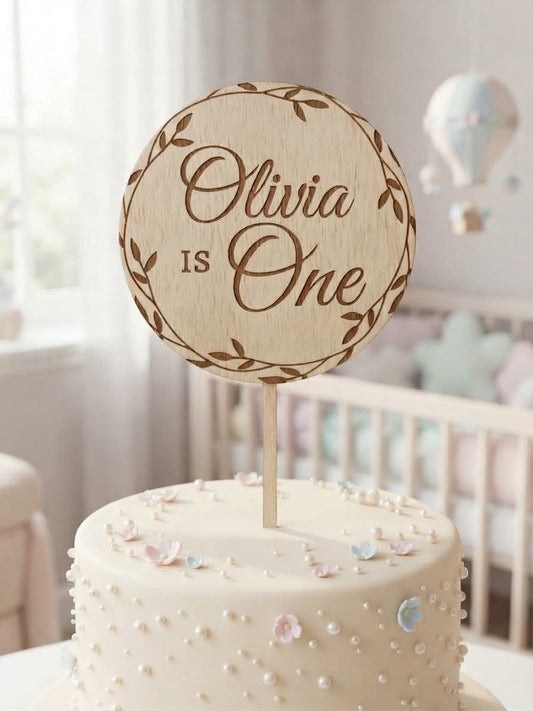 Cake Topper in Legno Personalizzato con Incisione - Decorazione per Torta Compleanno e Eventi