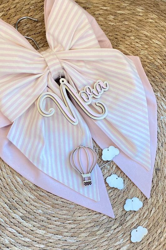 Fiocco Nascita "Mongolfiera Rosa Baby"