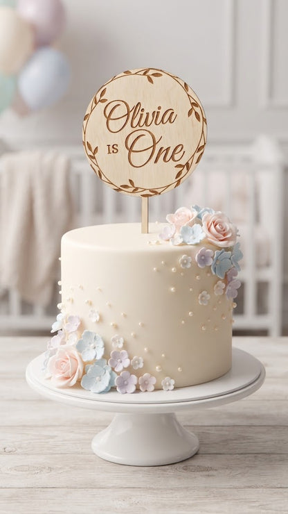 Cake Topper in Legno Personalizzato con Incisione - Decorazione per Torta Compleanno e Eventi